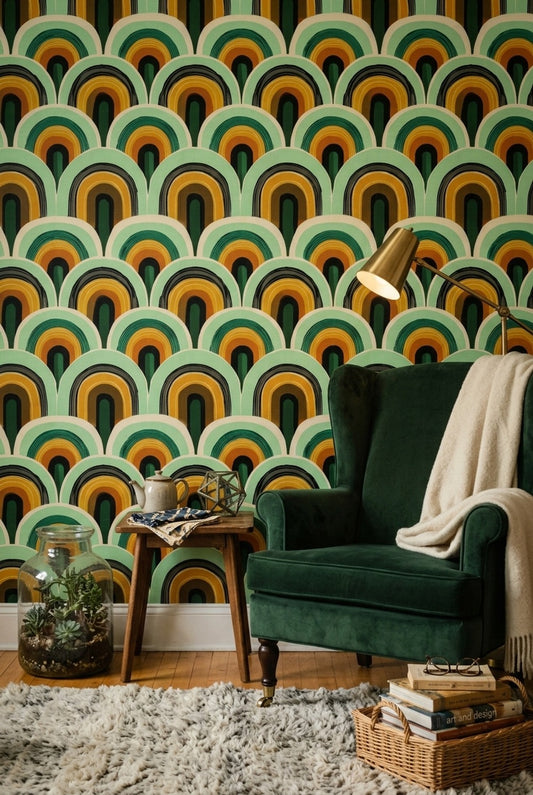 Mid Century Modern Wallpaper Retro Geometric Decorative Mural