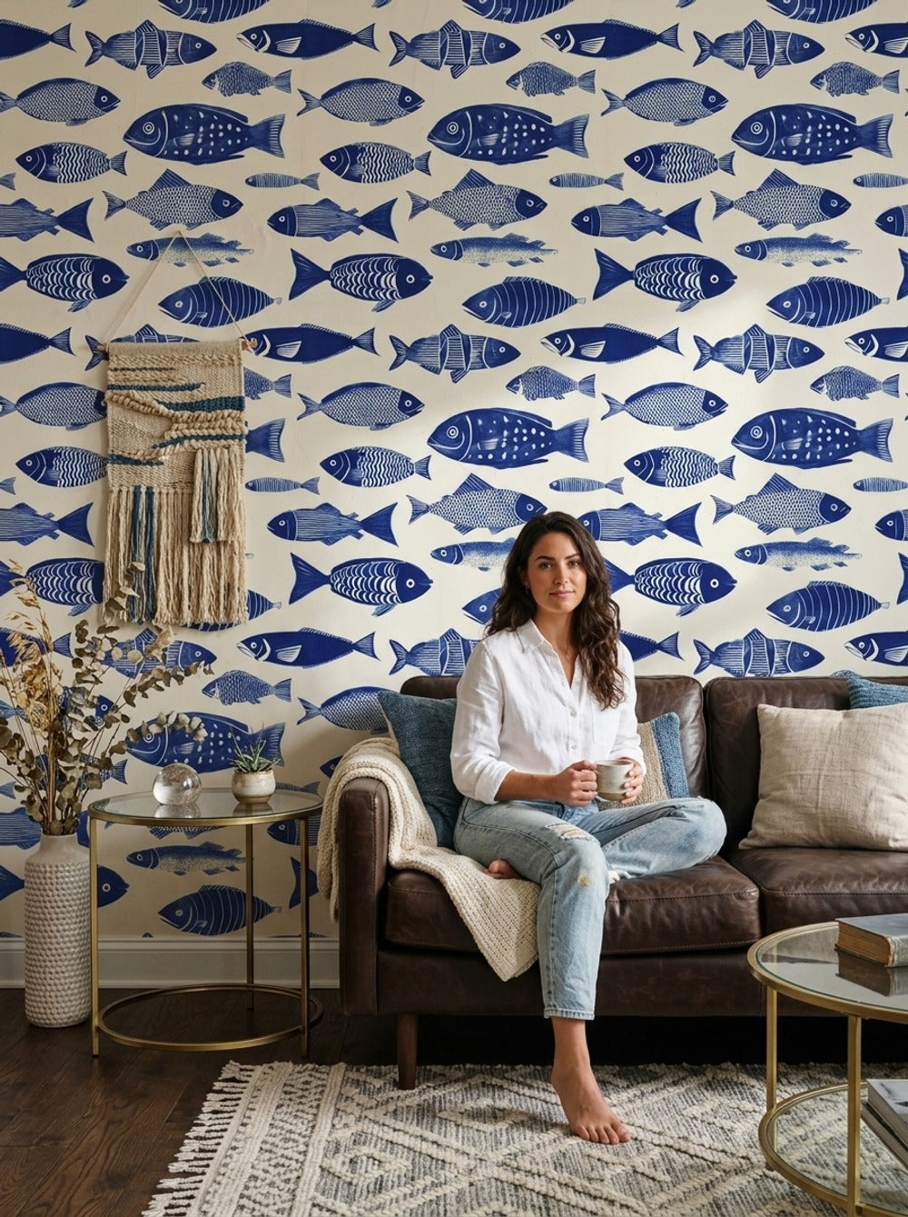 Fish Wallpaper Coastal Removable Nautical Wall Decor