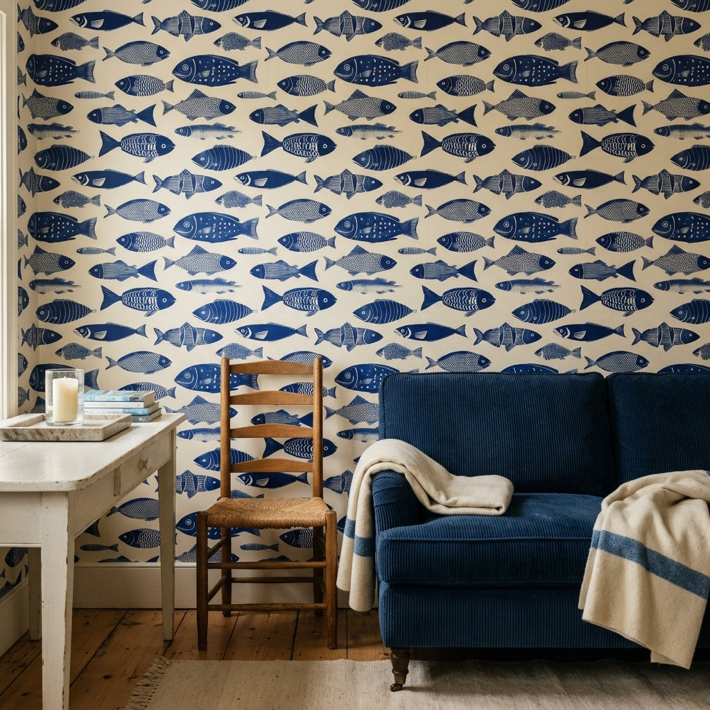 Fish Wallpaper Coastal Removable Nautical Wall Decor