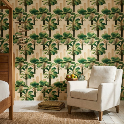 Tropical Wallpaper Botanical Palm Leaves Removable Wall Decor