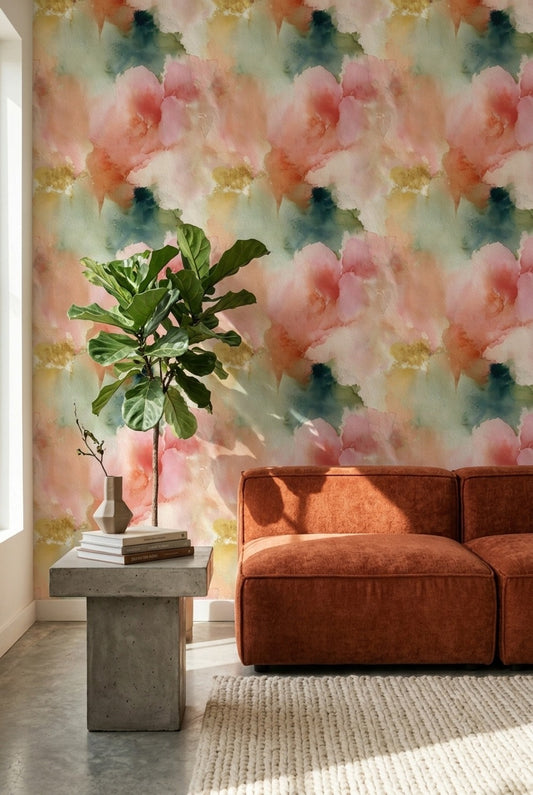 Paper Texture Wallpaper Watercolor Wash Abstract Decorative Mural