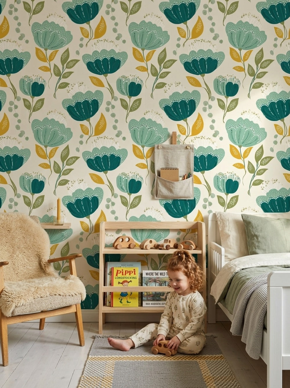 Botanical Wallpaper Scandinavian Removable Bright Wall Decor