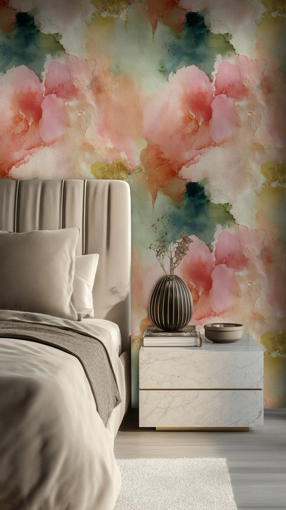 Paper Texture Wallpaper Watercolor Wash Abstract Decorative Mural