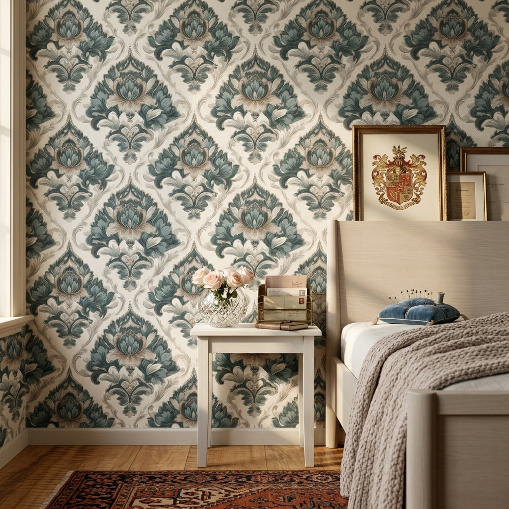 Damask Wallpaper Floral Ornamental Decorative Mural