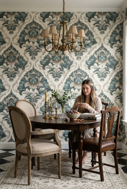 Damask Wallpaper Floral Ornamental Decorative Mural