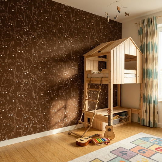 Horse Wallpaper Dark Whimsical Decorative Mural