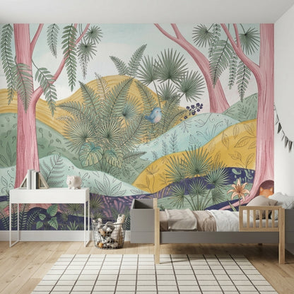 Whimsical Forest Wallpaper Enchanted Woodland Storybook Wall Mural