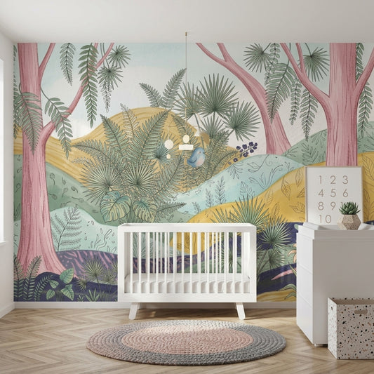 Whimsical Forest Wallpaper Enchanted Woodland Storybook Wall Mural