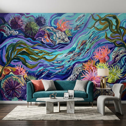 Underwater Wallpaper Ocean Coastal Removable Wall Decor