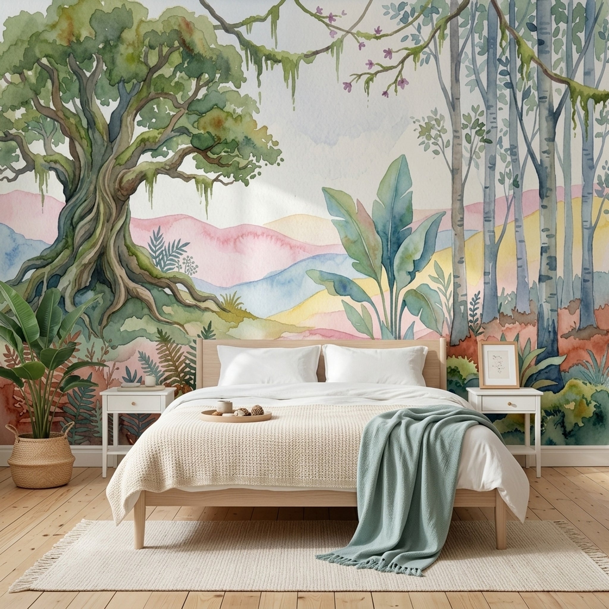 Whimsical Forest Wallpaper Enchanted Woodland Storybook Grove Wall Mural