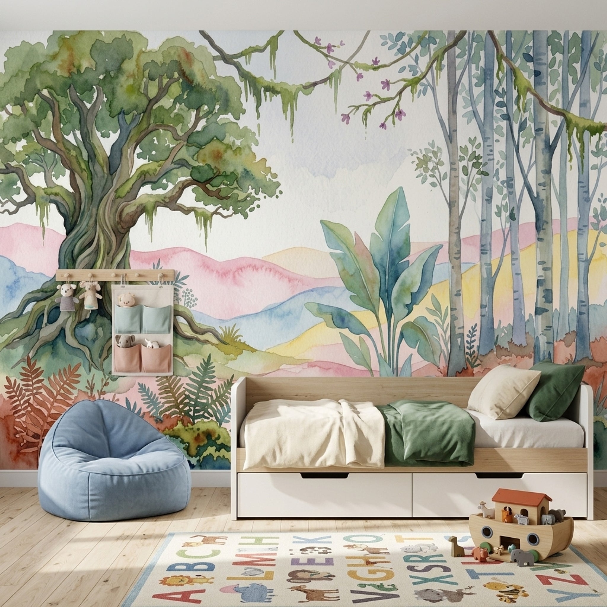 Whimsical Forest Wallpaper Enchanted Woodland Storybook Grove Wall Mural