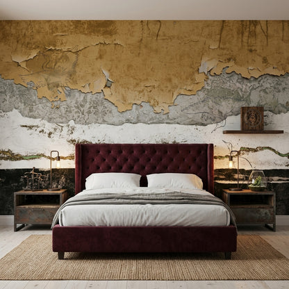 Distressed Wallpaper Peeling Plaster Removable Birds Wall Decor