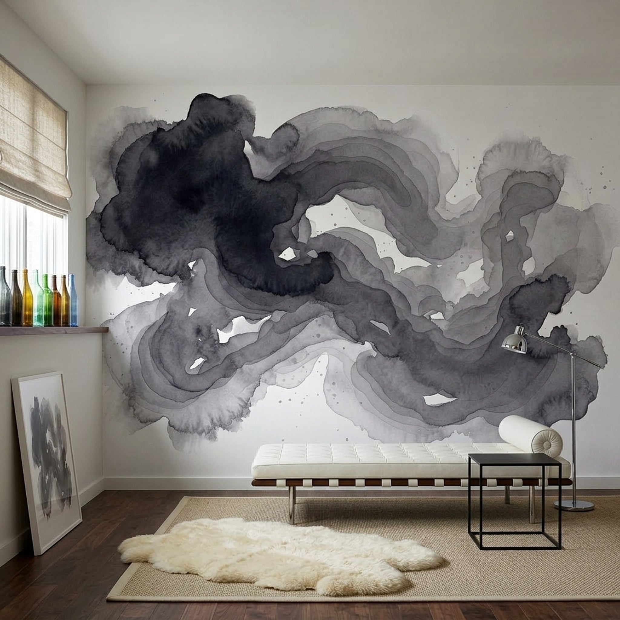 White Background Wallpaper Minimal Modern Removable Wall Decor