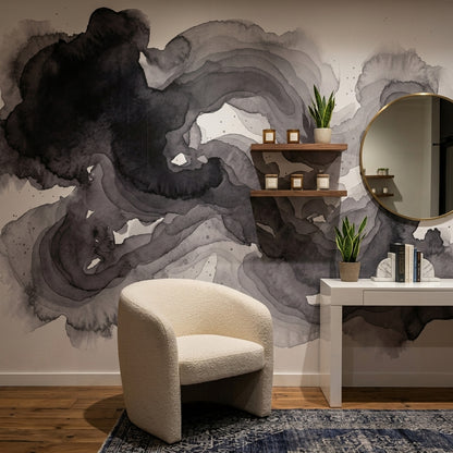 White Background Wallpaper Minimal Modern Removable Wall Decor