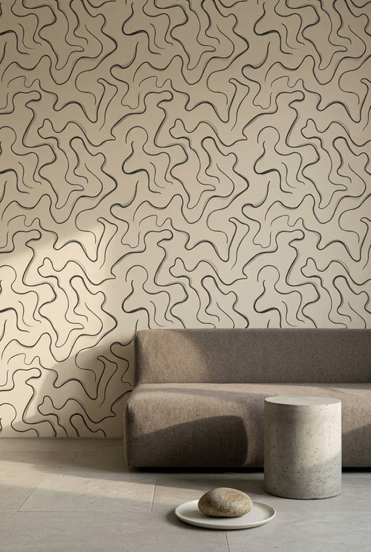 Japandi Wallpaper Zen Minimalist Removable Wall Decor
