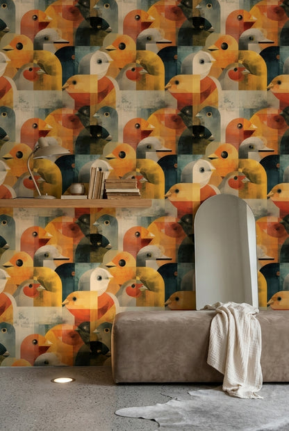 Mid Century Modern Wallpaper Retro Geometric Decorative Mural
