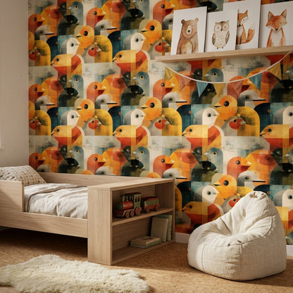 Mid Century Modern Wallpaper Retro Geometric Decorative Mural