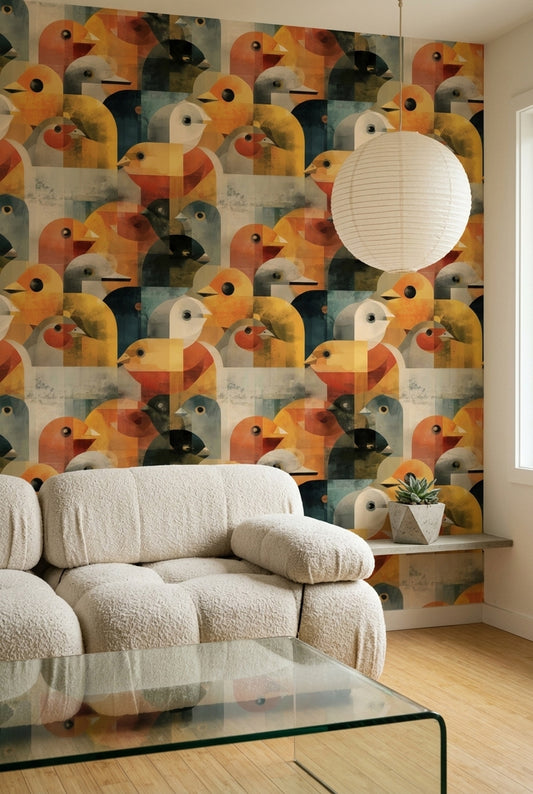 Mid Century Modern Wallpaper Retro Geometric Decorative Mural