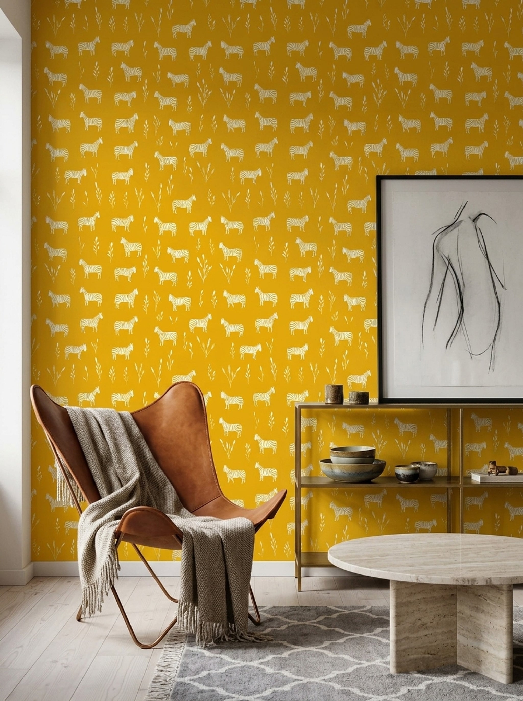 Zebra Wallpaper Safari Animal Print Decorative Mural