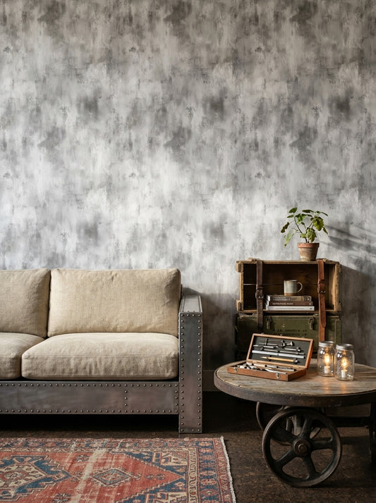 Textured Plaster Wallpaper Concrete Look Minimalist Decorative Mural