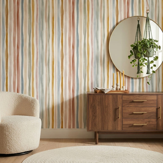 Abstract Pattern Wallpaper Watercolor Minimalist Decorative Mural