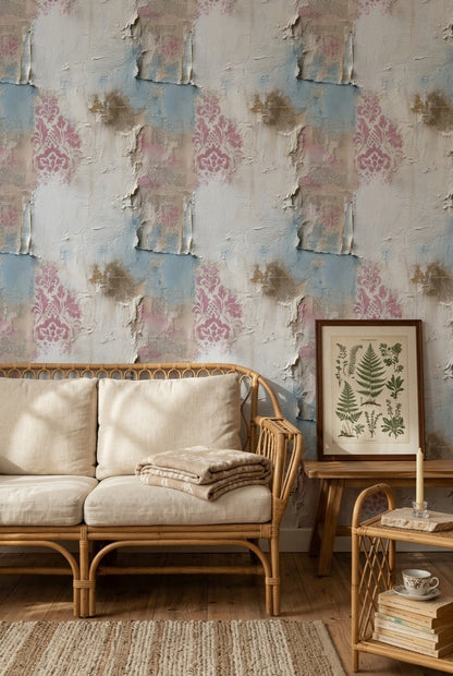 Abstract Texture Wallpaper Distressed Plaster Shabby Chic Removable Wall Decor