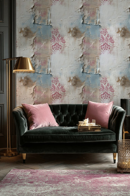 Abstract Texture Wallpaper Distressed Plaster Shabby Chic Removable Wall Decor