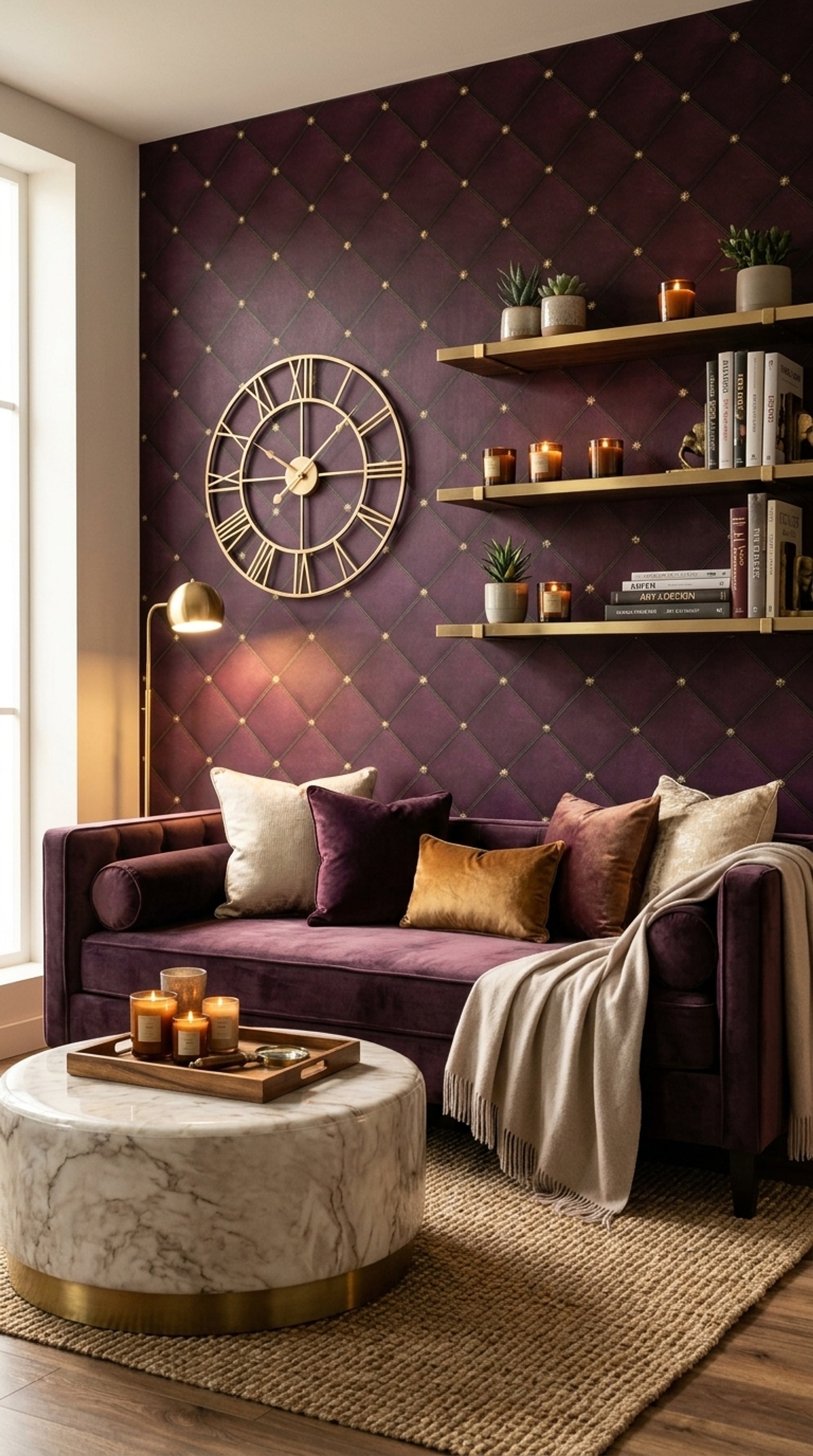 Tufted Wallpaper Quilted Diamond Trellis Decorative Mural