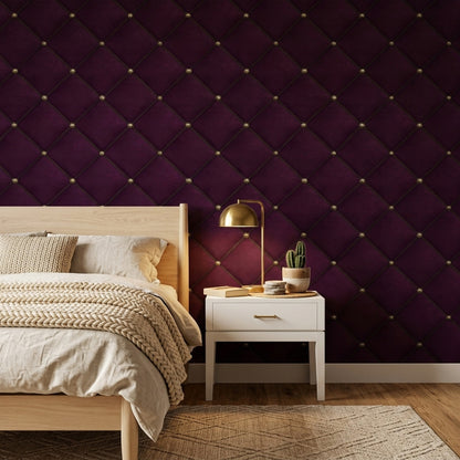 Tufted Wallpaper Quilted Diamond Trellis Decorative Mural