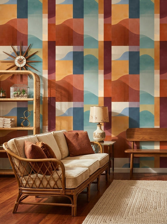 Mid Century Modern Wallpaper Geometric Decorative Mural