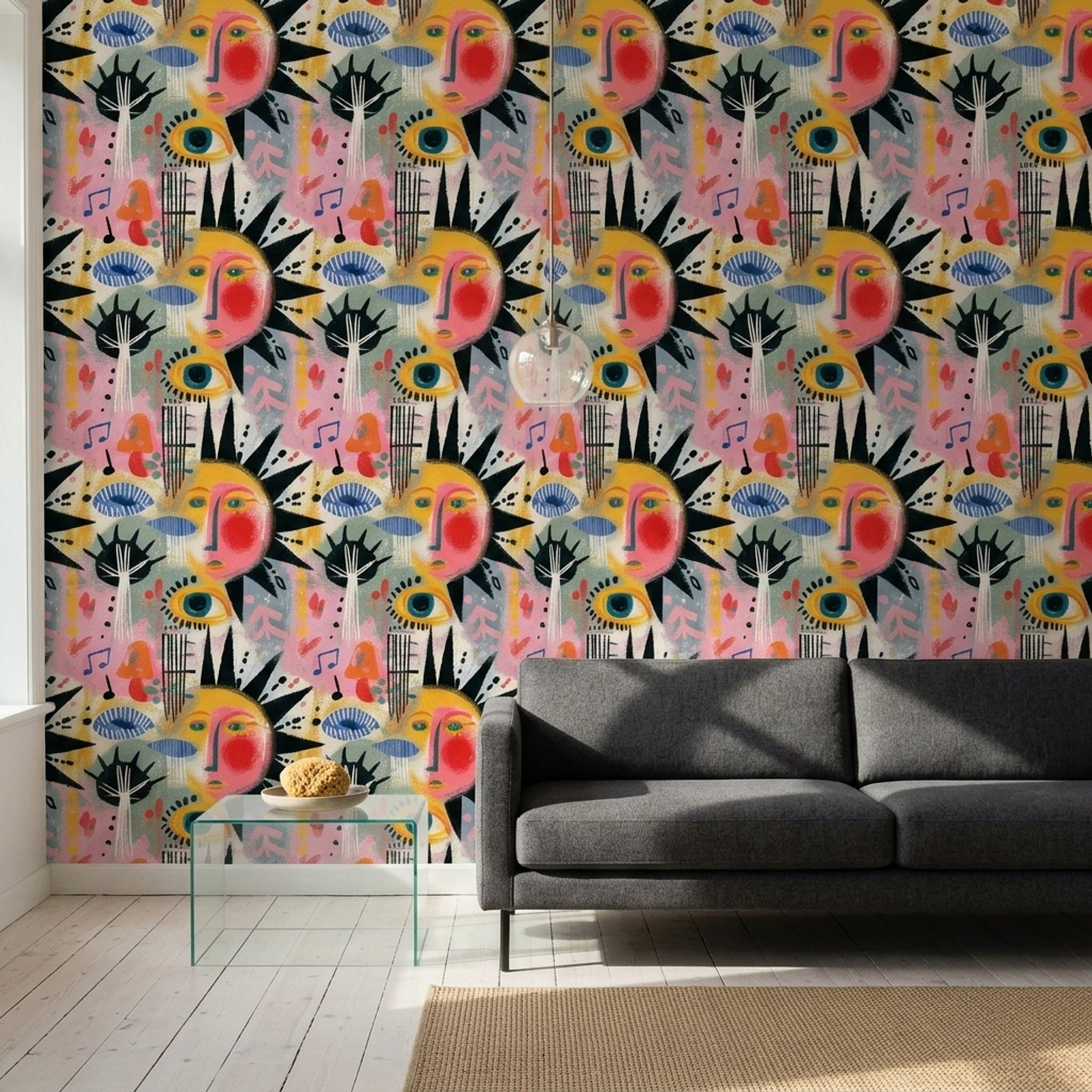 Abstract Wallpaper Bright Modern Removable Wall Decor