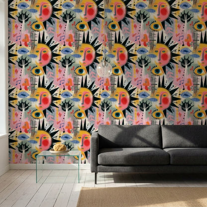 Abstract Wallpaper Bright Modern Removable Wall Decor