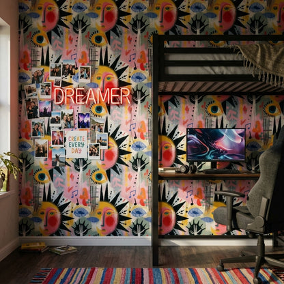 Abstract Wallpaper Bright Modern Removable Wall Decor