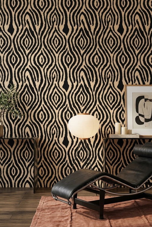 Zebra Print Wallpaper Animal Pattern Removable Graphic Abstract Wall Double Roll