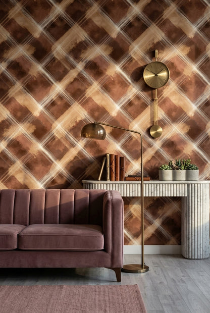 Watercolor Texture Wallpaper Textured Wash Removable Geometric Grid Wall Decor