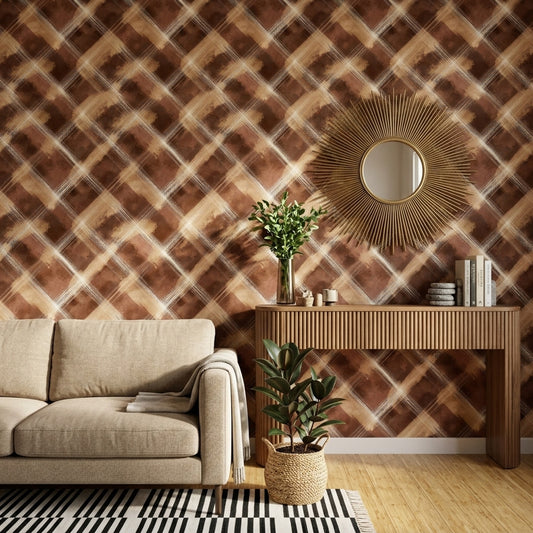 Watercolor Texture Wallpaper Textured Wash Removable Geometric Grid Wall Double Roll