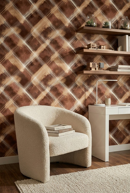 Watercolor Texture Wallpaper Textured Wash Removable Geometric Grid Wall Decor