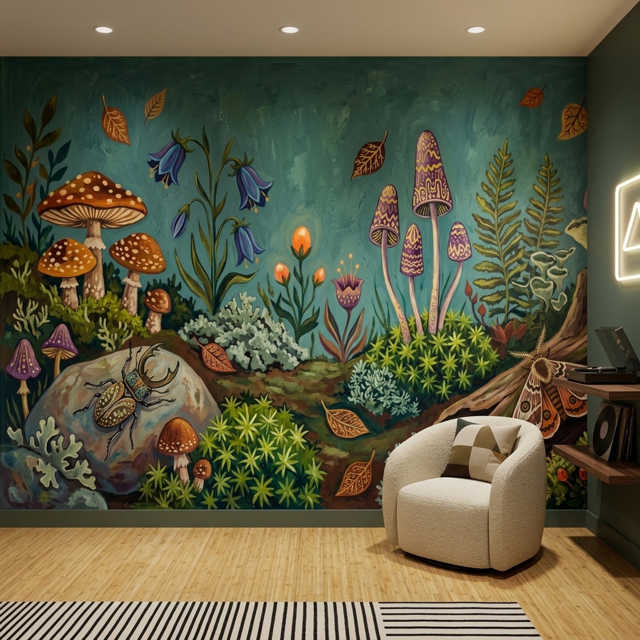 Forest Floor Wallpaper Woodland Mushrooms Wall Mural