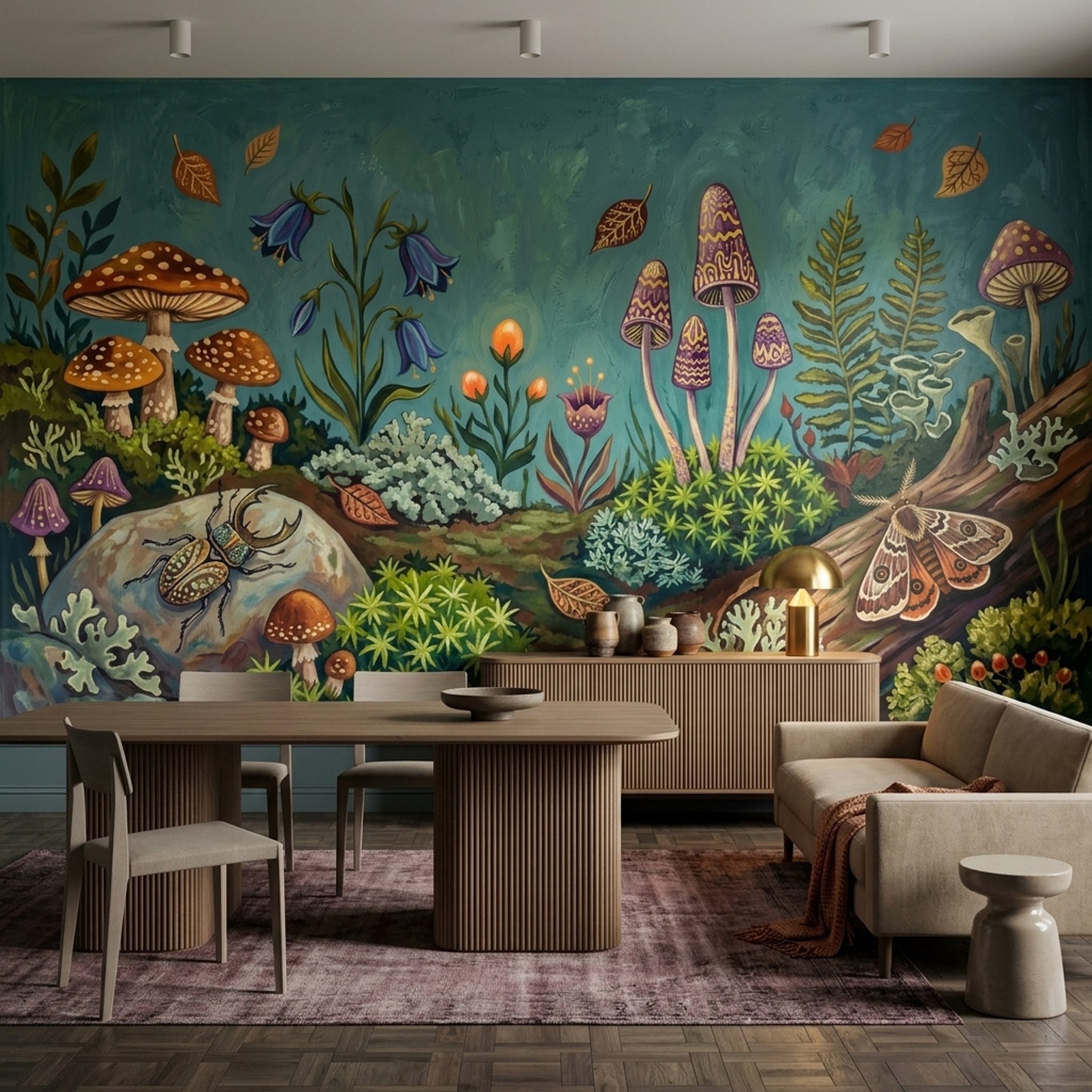 Forest Floor Wallpaper Woodland Mushrooms Wall Mural