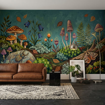 Forest Floor Wallpaper Woodland Mushrooms Wall Mural