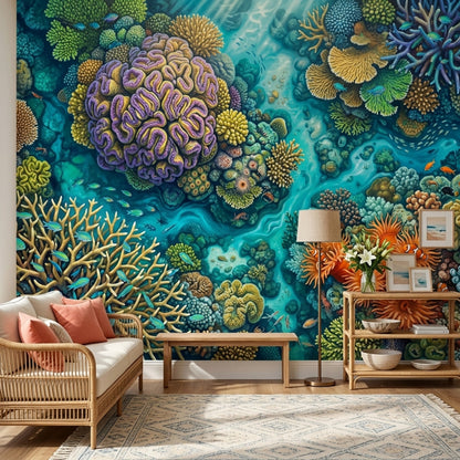 Coral Reef Wallpaper Underwater Removable Tropical Ocean Wall Decor