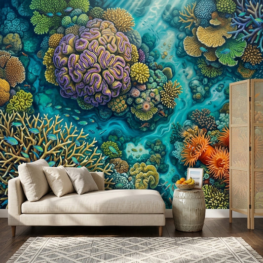 Coral Reef Wallpaper Underwater Removable Tropical Ocean Wall Decor