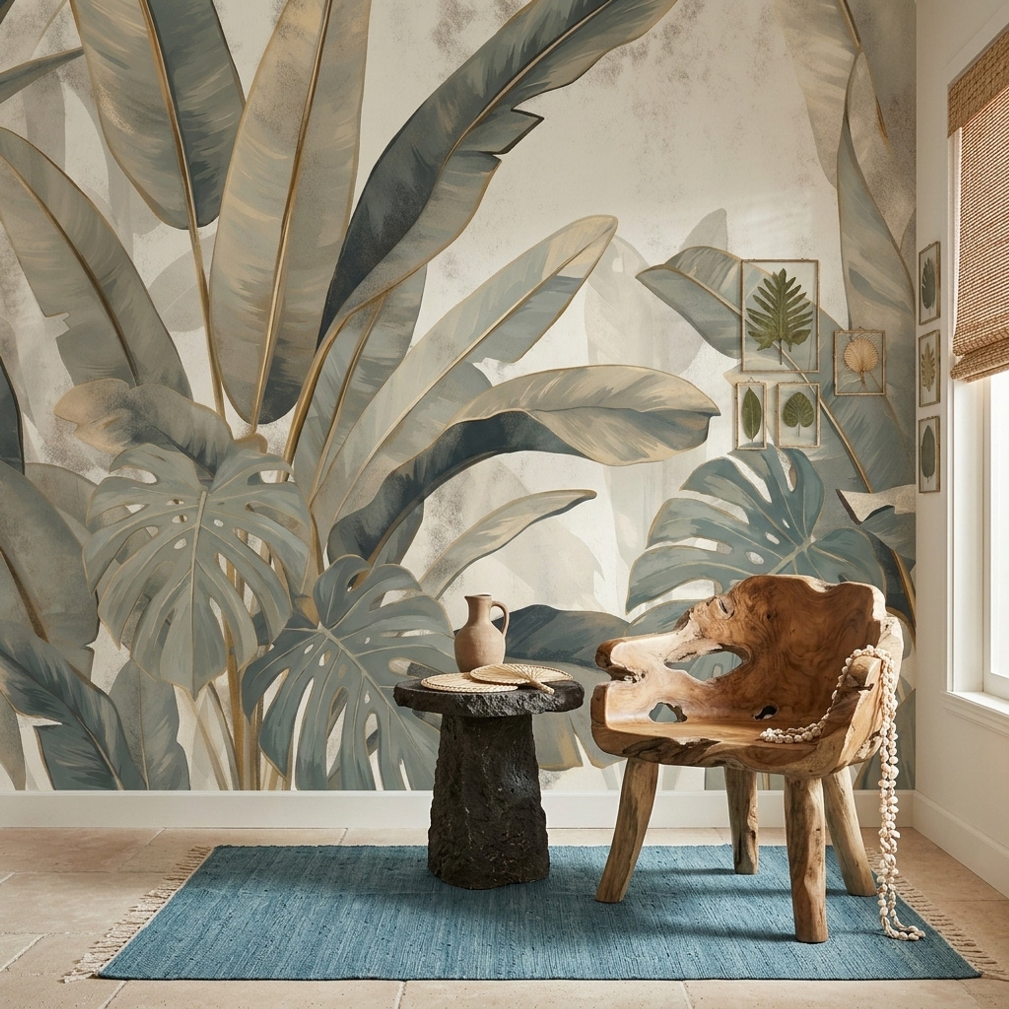Tropical Leaves Wallpaper Monstera Banana Leaf Wall Mural