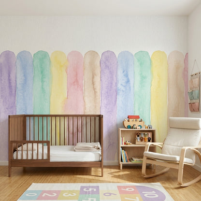 White Background Wallpaper Minimal Removable Watercolor Wall Decor