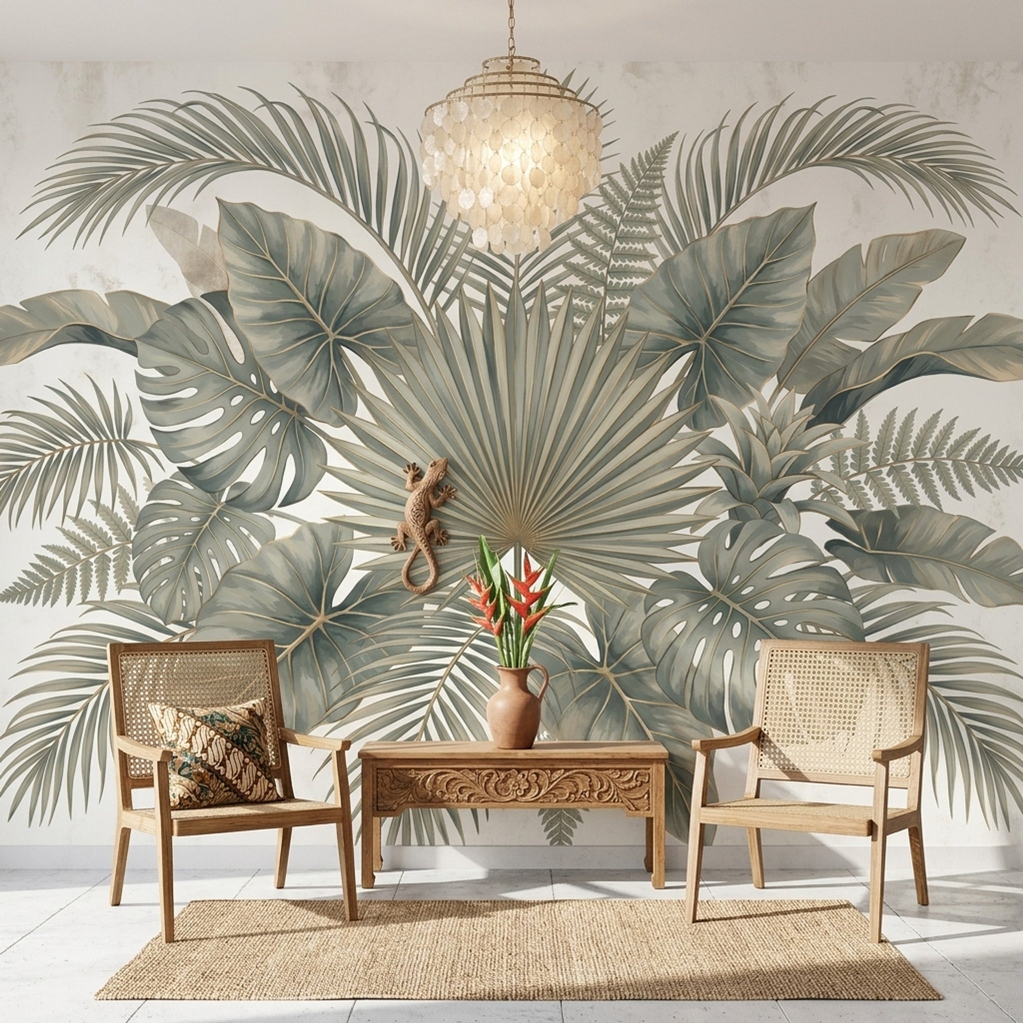 Paper Texture Wallpaper Neutral Botanical Removable Wall Decor