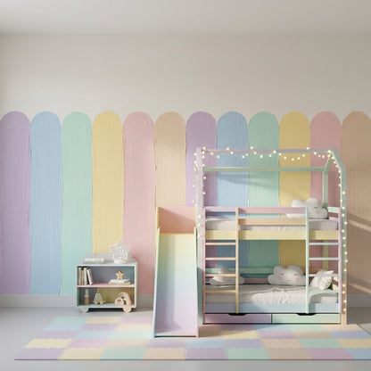 Pastel Stripes Wallpaper Hand Painted Brushstrokes Rounded Vertical Bands Wall Mural