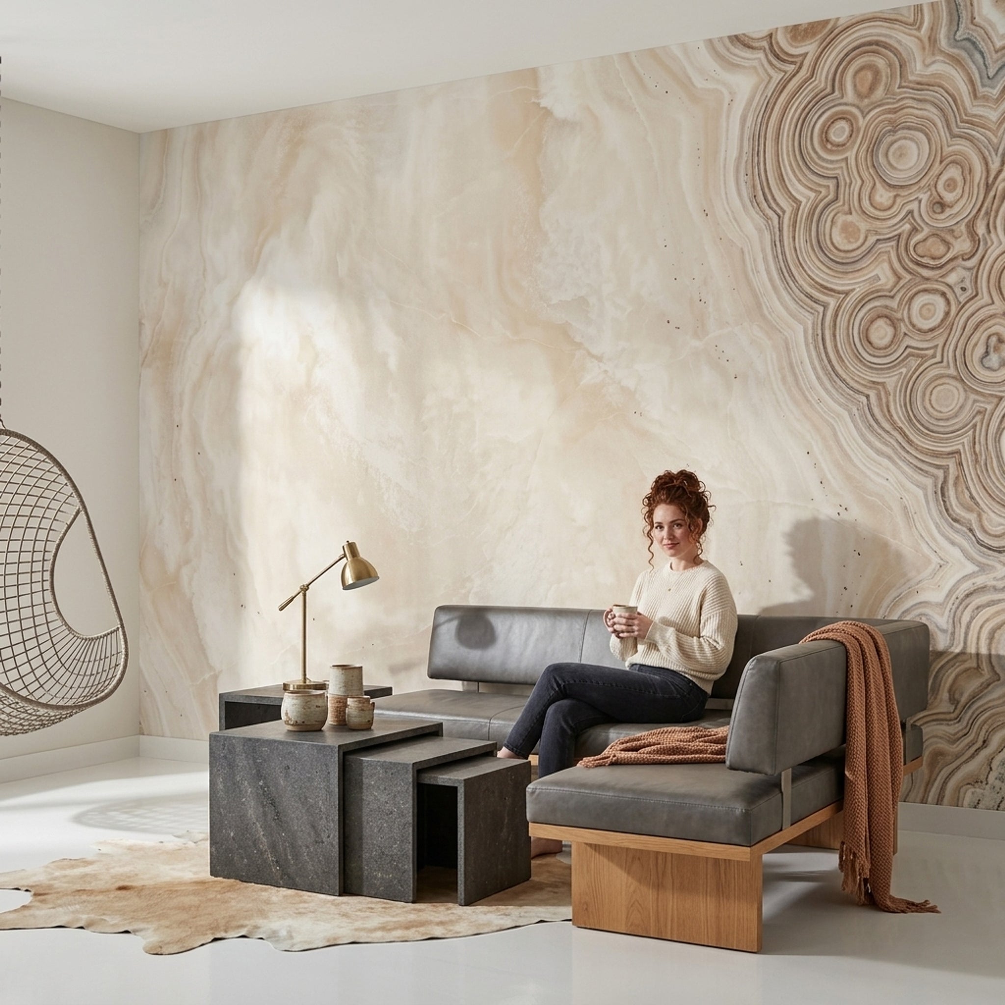 Agate Rings Wallpaper Onyx Geode Wall Mural