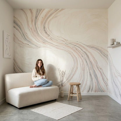 Marble Wallpaper Abstract Stone Veining Removable Wall Decor