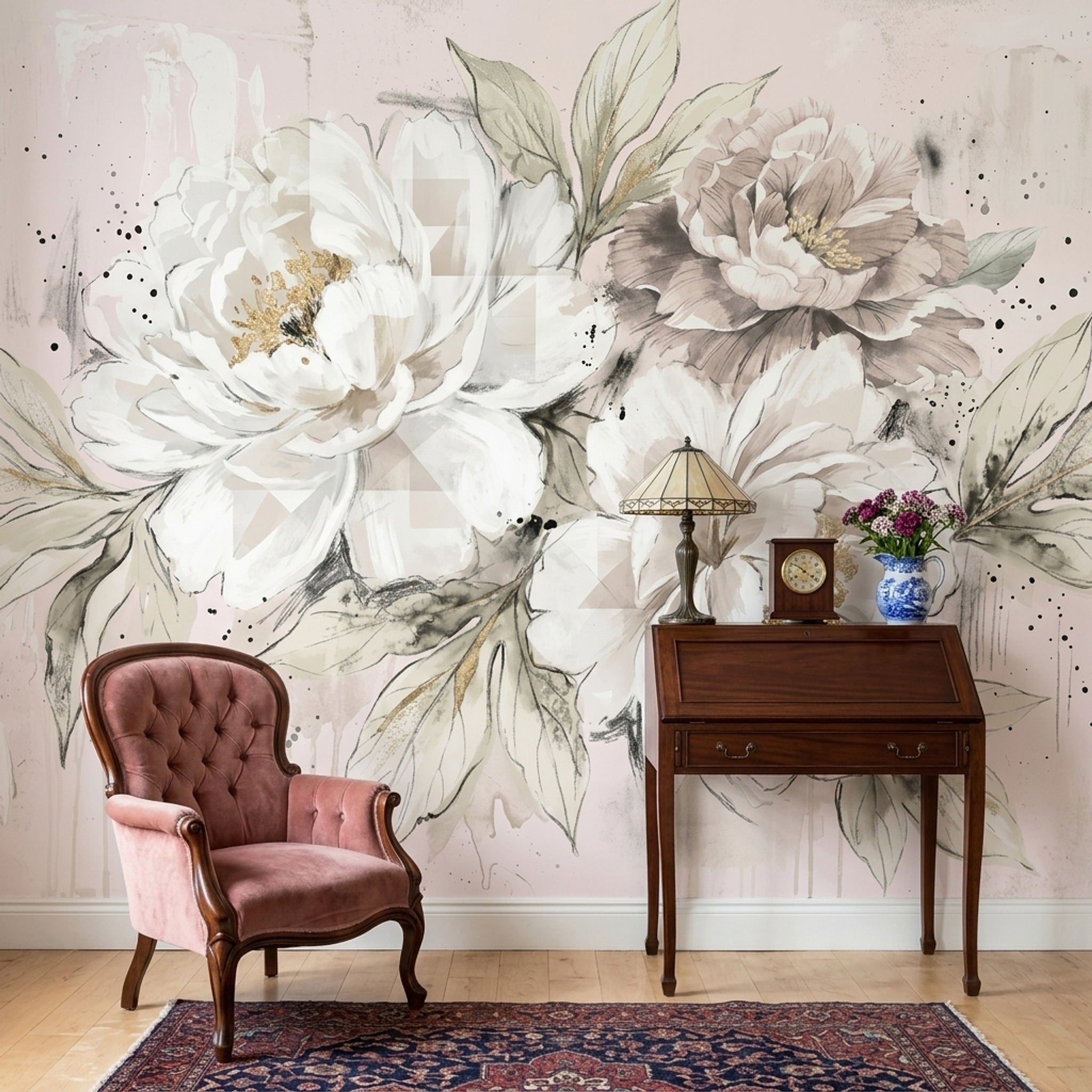 Watercolor Texture Wallpaper Painted Surface Wash Effect Wall Mural