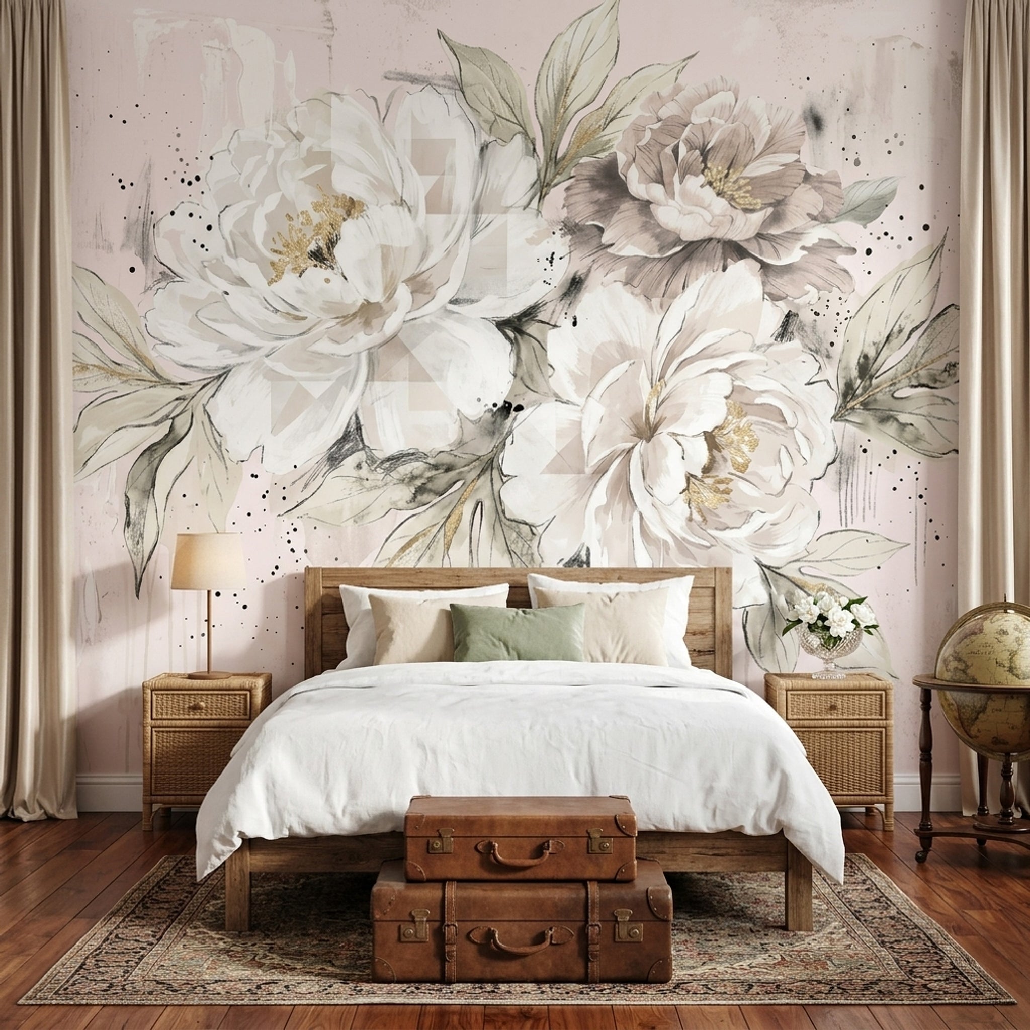 Watercolor Texture Wallpaper Painted Surface Wash Effect Wall Mural